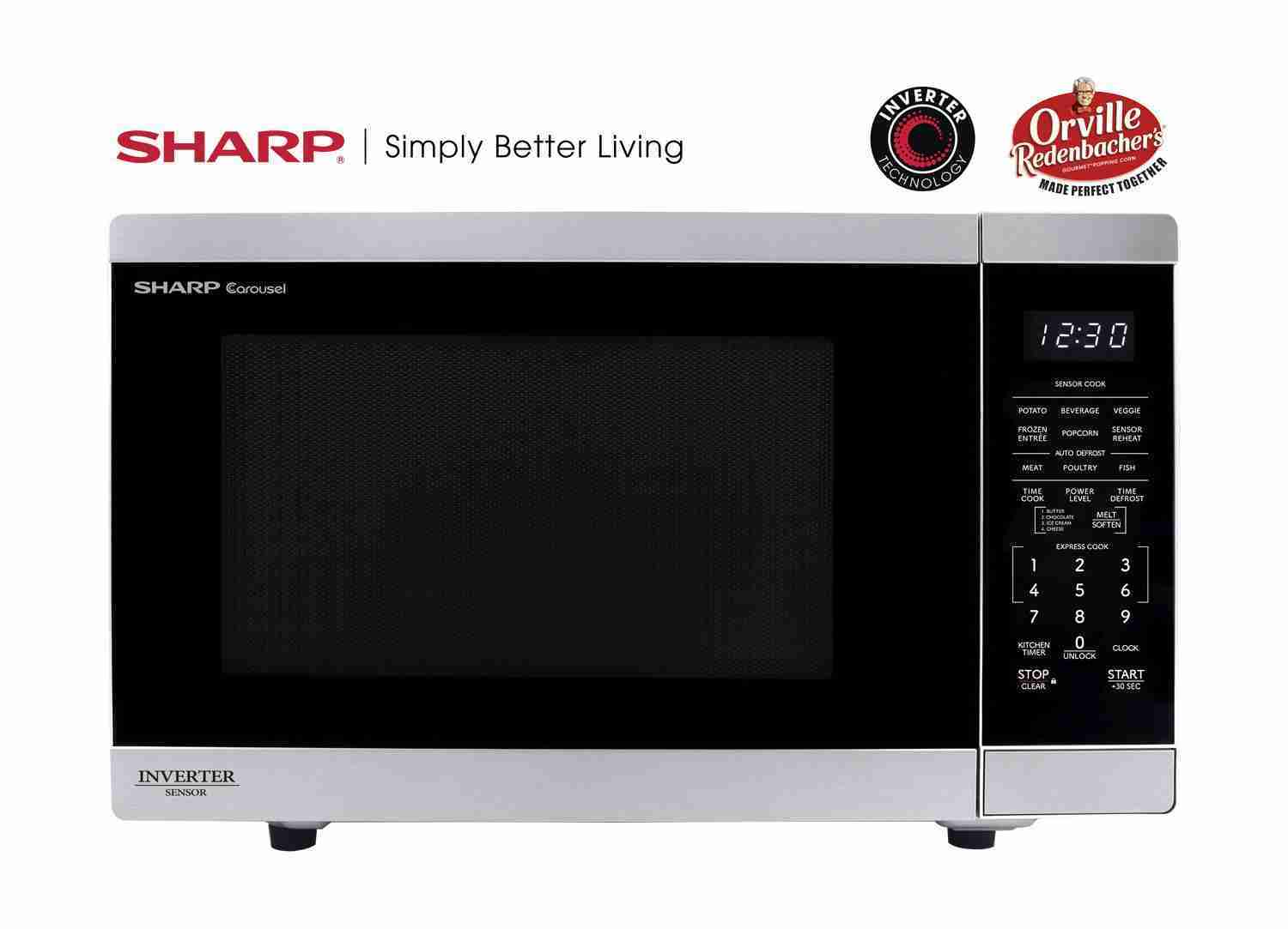 Sharp 1. 4 cu. ft. 1100W Stainless Steel Countertop Microwave Oven with ...